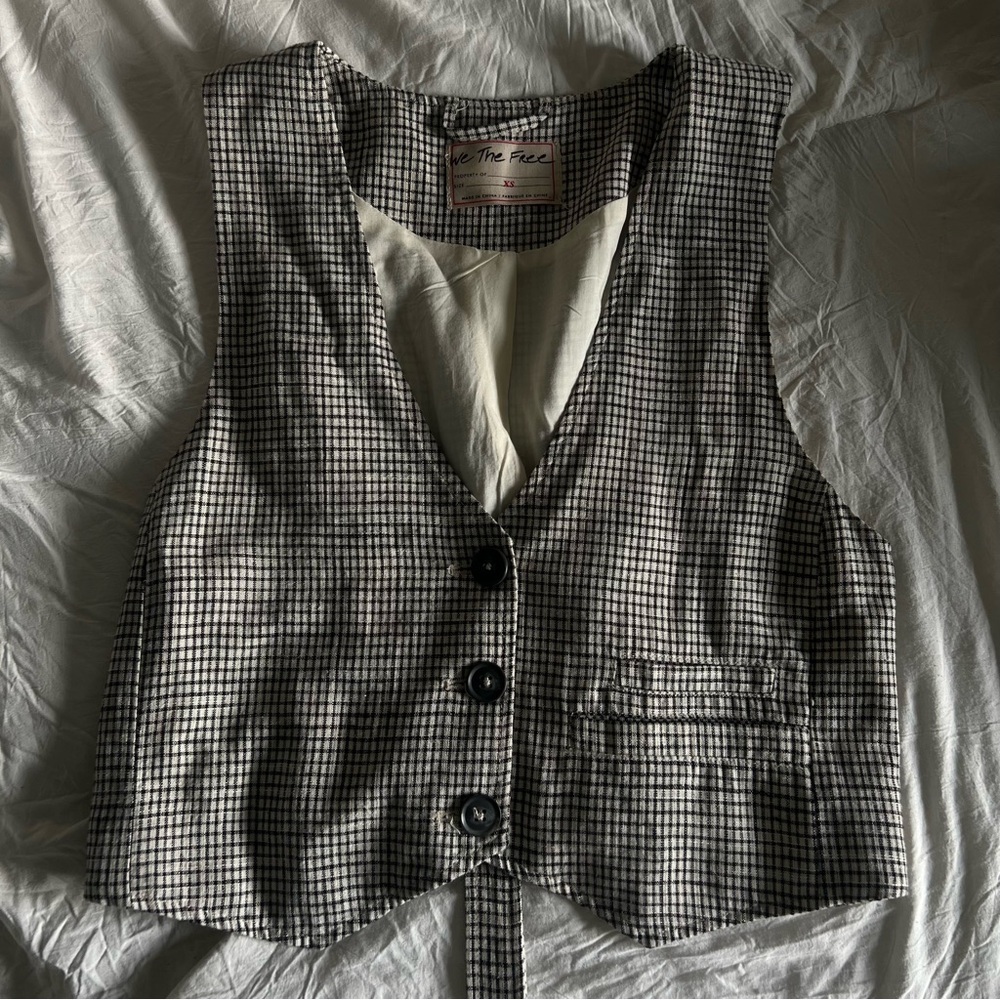 Free People Checkered Vest